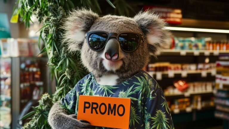 Koala avec une carte promo