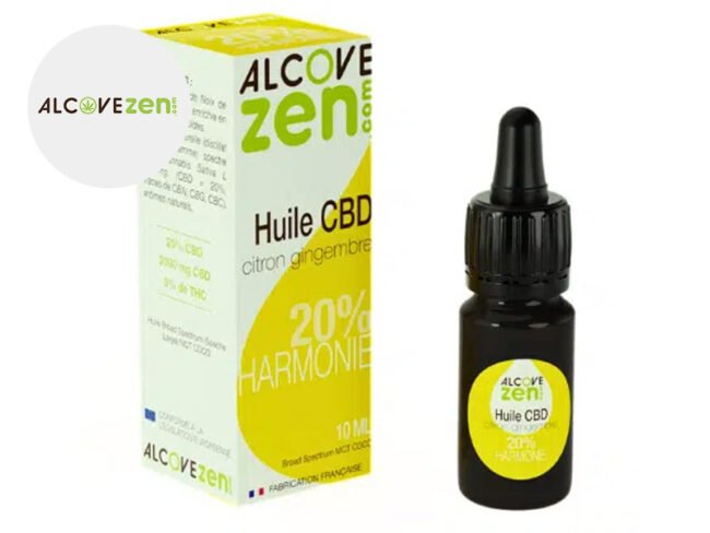 Huile CBD 20% Bio Citron Gingembre (10ml) - Alcovezen