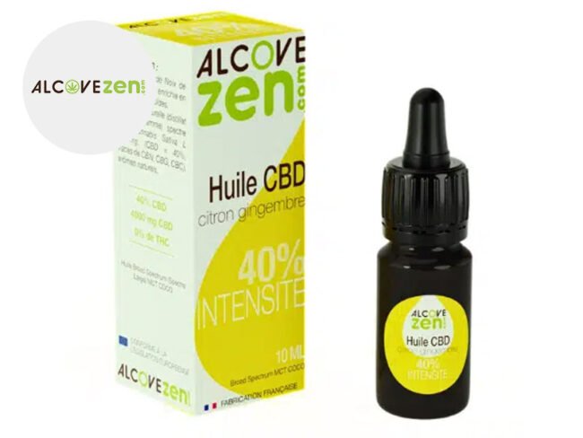 Huile CBD 40% Bio Citron Gingembre (10ml) - Alcovezen