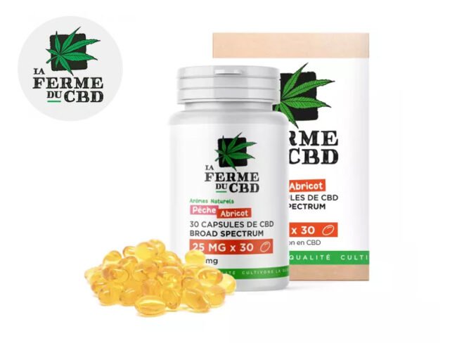 Gélules CBD Pêche-Abricot 750mg - La Ferme du CBD